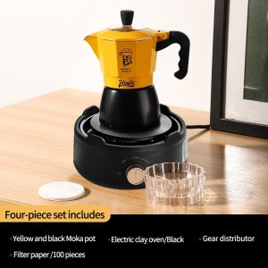Bincoo van đôi ấm moka với bếp nhà Espresso bàn tay nhỏ Brew Bình đựng cà phê đặt máy pha cà phê các thiết bị 2 ly
