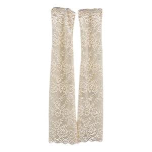 Women Girls Summer UVS Protection Arm Sleeves Floral Lace Scar Cover Long Fingerless Driving Gloves for Party Sports