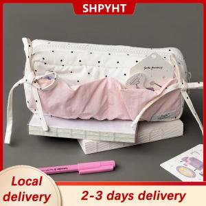 [COD] SHPYHT Local delivery Ship within 24 hours Cute Polka Dot Bow Pencil Case White With Pink Accessories Large Capacity Zipper Pencil Bag Student Stationery School Supplies
