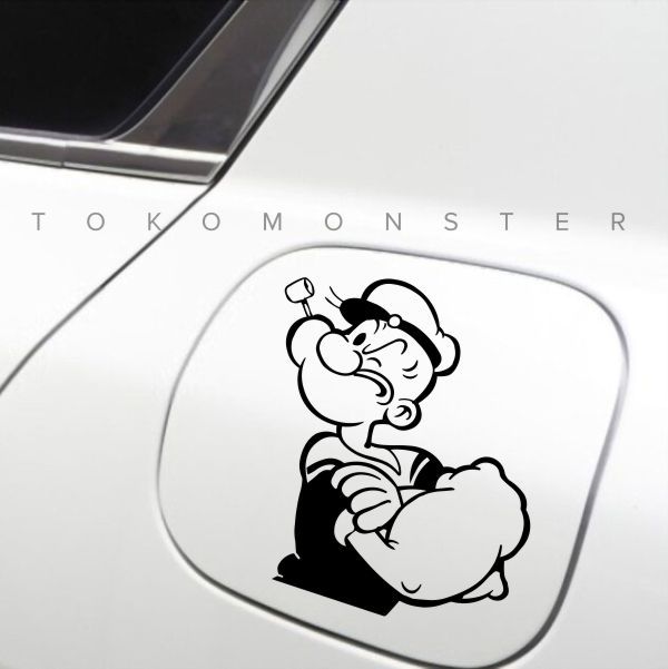 Tokomonster Stiker Cool Popeye Car Fuel Cover Sticker Decal | Lazada ...