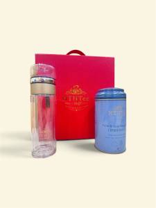 HTHTea by Huiji Signature Wellness Gift Set | 28 Tea Bags + Glass Tea Infuser Bottle | 4 Wellness Blends