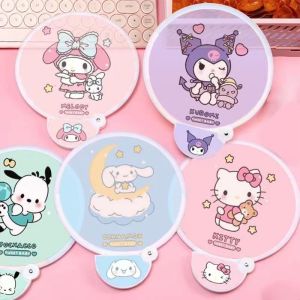 พัดมือถือ ทรงกลม ลายการ์ตูน Sanrio Kuromi Cinnamoroll Melody น่ารัก แบบพกพา เหมาะกับฤดูร้อน แบบสร้างสรรค์ สําหรับเด็ก