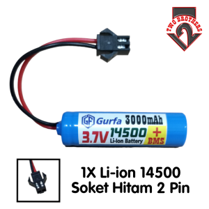 Baterai Rc / Baterai Mianan Anak 1X 14500 3000mAh 37V BMS 1S 3A SOKET HITAM 2 PIN