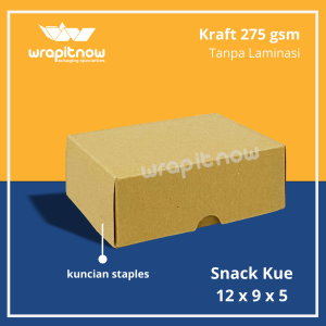 (Isi 20 pcs) Dus Snack Kraft 12x9x5 / dus R2KA dus snack dus lapis dus lemper dus kraft murah dus jajanan dus tebal dus hajatan