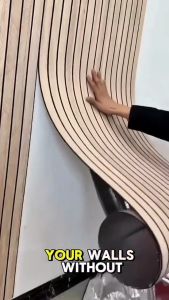 3D Wallpaper Design Wall Decor Wood Fluted Waterproof Self-Adhesive Wall Sticker TV Background 木纹牆紙