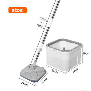 Hisoa Sewage Separation Mop 360 Spin Mop with Bucket  with Squeezer 2in1 Rotating Mop Free Wash Floor Cleaning Mop Clean and dirty water separation tank mop