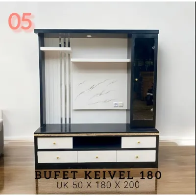 Buvet Tv / Bufet Pajangan Type Keivel P 180cm + Lampu By Sinar Modern