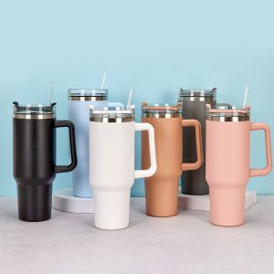 40oz/1200ML Flowstate Tumbler With Straw Covers Cup w/Lid Insulated Quencher Stainless Steel Bottle