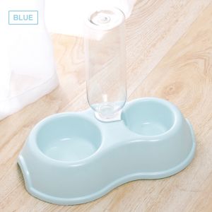 New Land bowl 2 in 1 Feeder Bowl With Drinking Bottle Full Set Dog Food Bowl Cat Water Bowl