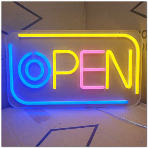 ป้ายไฟLED OPEN-เเนวนอน ป้ายไฟหน้าร้าน ไฟตัวอักษร ป้ายไฟนีออน ป้ายOPEN แบบอะคริลิค