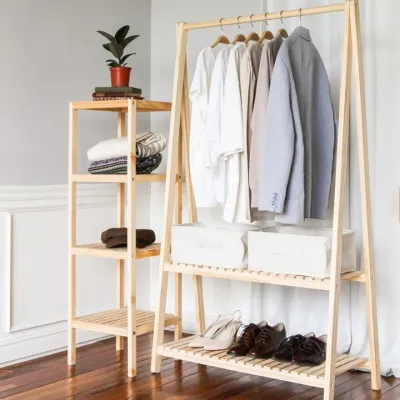 Giá/kệ Treo Quần áo Chữ A (2 Tầng) Thép Tỉnh điện và Kệ Quần áo Bằng Gỗ Chữ A 1 Tầng/ 2 Tầng. LMS