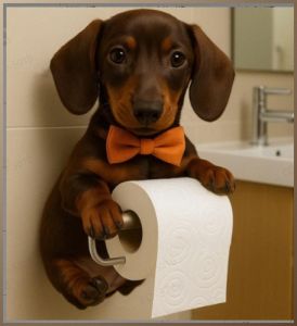 ที่วางกระดาษทิชชู่สุนัข สุนัข น่ารัก ห้องน้ำ ฟังก์ชั่นการตกแต่ง ทําความสะอาดง่าย ผู้ใช้ที่บ้าน