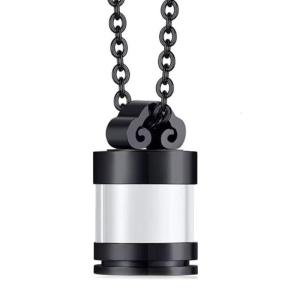 Clear Cylinder Necklace Ashes Vessel Ashes Necklace for Pet Urn Carry Along Necklace Memorial Locket Urn Container