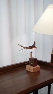 ของตกแต่งปลากระเบนไฟฟ้า 3D สำหรับบ้าน ห้องนั่งเล่น ห้องทำงาน ตกแต่งทำมือ ตุ๊กตาปลากระเบนไม้ที่มีมอเตอร์ ของขวัญสำหรับเด็ก