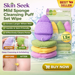Konjac Cleansing Sponge Gentle Exfoliating Face Sponge Hypoallergenic Makeup Remover Powder Puff Soft Oil Free Deep Pore Cleanser For Sensitive Skin Skincare Facial Wash Tool