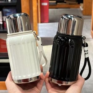 TEWUB 316 Stainless Steel Mini Thermos Cup 450ml Keep Warm and Cold Dual Drink Thermos Portable with Handle Insulated Mug for Home