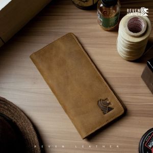 Dompet Panjang Pria Dompet Kulit Pria Cowok Terbaru Kekinian Reven Gavin Wallet Kulit Crazy Horse Premium Quality