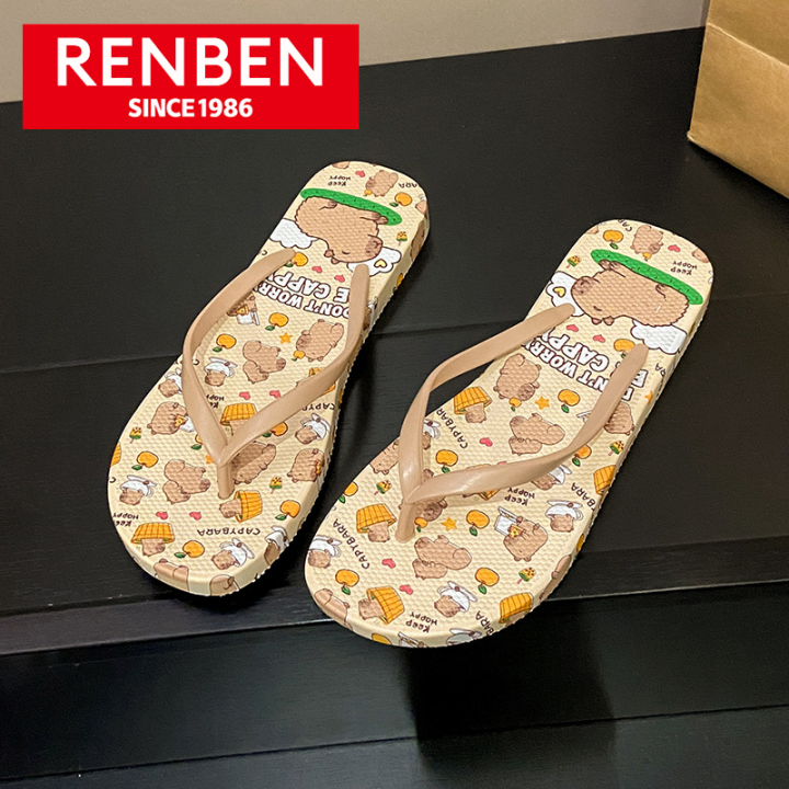 RENBEN New Flip-Flops Women's Non-Slip Outdoor Sandals Pinch