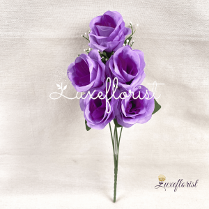 Bunga Mawar Rose Enji X5 (satuan)  Bunga Artificial / Bunga Plastik / Bunga Dekorasi / Pernikahan