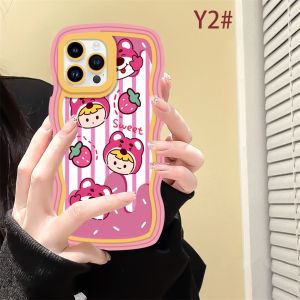 (Lokal Ready) Xinyu Casing hp Samsung A14 A04S A13 A04E A03 A03S A50 A50S A30S A23 A22 A21S A12 A02S A11 A51 A10 A30 A52 A52S M12 A71 A53 A32 M23 5G A33 A73 Casing Ponsel Pasangan Manis Beruang Es Krim Tepi Bergelombang Soft Case