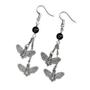 Phong Cách Gothic Chết Moth khuyên nụ Trọng Lượng Nhẹ Hợp kim kẽm Hoàn Hảo Goth Quà Tặng Tối Học Viện Phụ Kiện