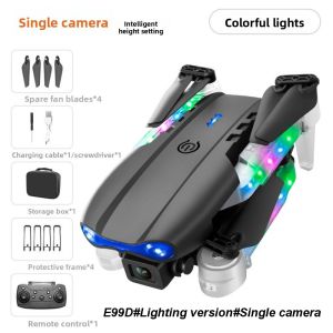 ADREE Đơn/Đôi  mini E88D E99D. Phiên bản chiếu sáng Đồ chơi trực thăng điều khiển từ xa  WiFi FPV góc rộng  gấp gọn giữ độ cao HD