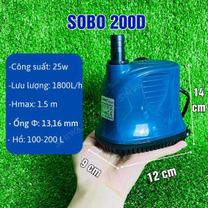 Máy Bơm Chìm / Bơm Đáy Hút Cặn Hồ Cá CHÍNH HÃNG SOBO / LIFETECH  - Máy Bơm Nước Hồ Cá Cao Cấp Đủ Size 100D/200D/300D/500D Shiwa