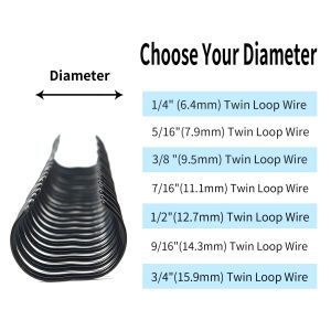 RAYSON Wire Binding Spines 3:1 Pitch 1/4inch 6.4mm Double Loop Wire O Ring Wire Comb Binding 100pcs/Pack