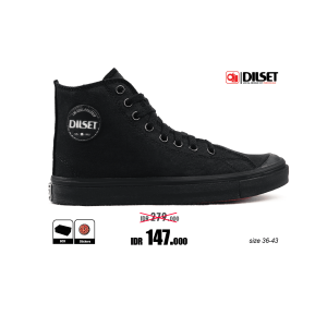 DILSET - Classic Vintage High Full Black | Sepatu Original | Sepatu Pria | Sepatu Sekolah | Sepatu Murah | Sepatu Casual