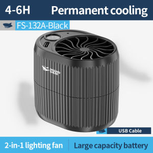 SMILING SHARK FS132 LED Mini Flashlight Type-c Rechargeable Fan Light With Clamp Waterproof Outside Summer Heat Dissipation Lighting
