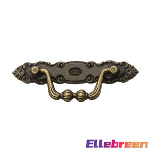 Ellebreen Bronze Color Classical Vintage Retro Carving Drawer Handle Cabinet Furniture Handle 1Pc