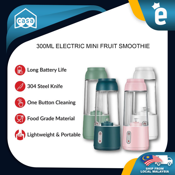 (Ready Stock) Portable Blender USB Charge 4 Blades Blender 300ml