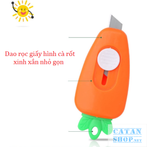 Dao Mini Rọc Giấy Khui Hàng Hình Cà Rốt Xinh Xắn Dao Cắt Giấy Cà Rốt Tiện Ích Làm Móc Khoá