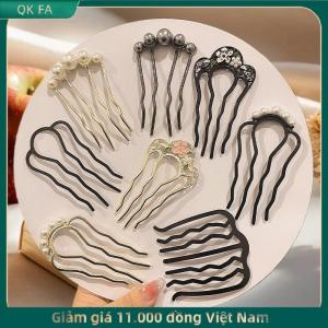 QK FA ✨ Kim loại hình chữ U tóc Ngã Ba lược ngọc trai tua tóc gậy kẹp tóc kẹp tóc phụ nữ Cô Gái Tóc phụ kiện trang trí phong cách công cụ
