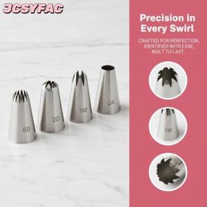 JCSYFAC Lớn đường ống lời khuyên 5 cái thép không gỉ vòi phun thiết lập cho DIY bánh Pastry Muffin fondant trang trí