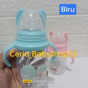Pretty Baby Botol Susu Bayi Dengan Gagang dan Pemberat Wide Neck Karet Lebar Size 180ml Untuk Usia Bayi 3 Bulan Keatas Baby Feeding Bottle Tutup Mahkota Bahan PP Tebal Berkualitas Sudah BPA Free Antipecah Mudah Dibersihkan dan Bisa Direbus