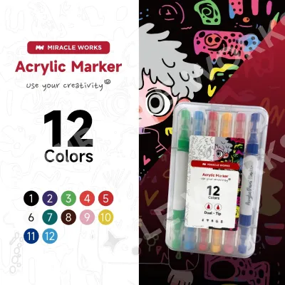 MW 12/24/36/48/60/72/96/120Colors Dual-Tip Acrylic Marker Pen Set For Childrens Painting Art School Supplies