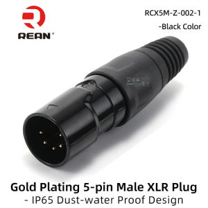 Neutriks REAN XLR Cable Connector Gold Plating 5 Pin IP65 Outdoor Waterproof Microphone Amplifier Mixer Phantom Power Plug