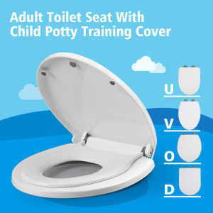 [SG Stock]NEW Adult Toilet Bidet Seat With Child Potty Training Cover PP Material Double Seats Safe Convenient Bidet Toilet Seat（Tips:Mounting hole spacing 11-19cm)