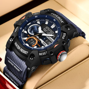 LIGE 2023 Digital Watches for Men Original foxbox Dual Time Luminous Alarm and Date Waterproof Sport Watch