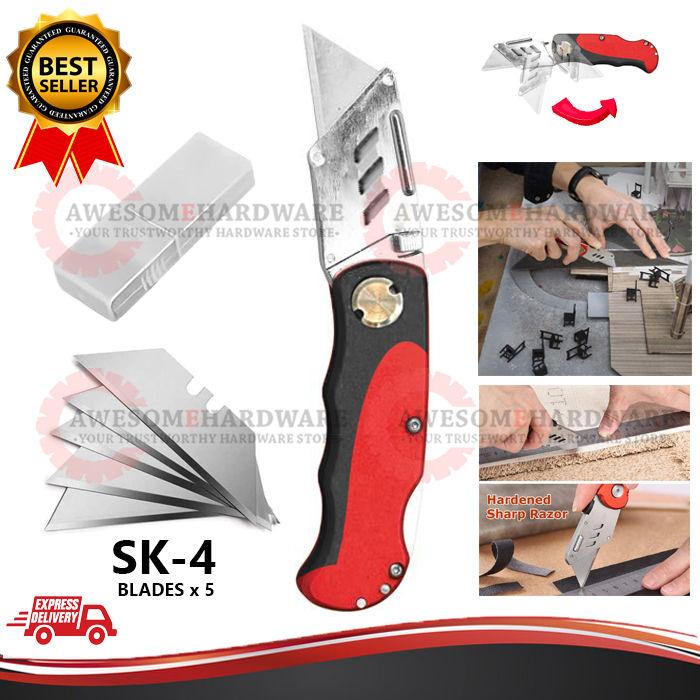 5 BLADES) HITMAX MBA-029 SK4 FOLDABLE UTILITY CUTTER FOR CARDBOARD AND THICK  SURFACE 5 Blade Paper Cutter Cardboard Cutting Tool Easy Blade Changing  Mechanism - Lazada | Lazada, image size:700x700