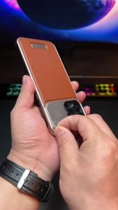 Leather Bezel-Less Metal Aroma Magnetic Case Sakura Sound For Iphone15promax Phone Case Top And Bottom Lift 14pro Retractable