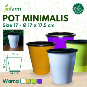 JIRIFARM - Pot Bunga Warna-Warni  Size 17 /20 /25 - Tanaman Hias Otomatis Self Watering Pot Unik