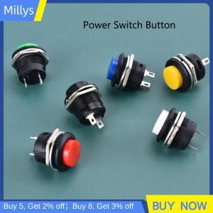 Millys 16mm 12V-24V không thấm nước Xe LED Power push button momentary chuyển đổi kim loại on of