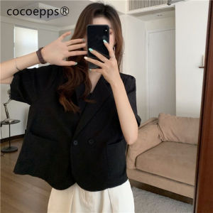 Cocoepps Váy áo khoác mặc Suit nhỏ mỏng đa năng cho nữ bộ đồ chống nắng mới thường ngày mùa hè Áo ngắn tay Hàn Quốc TT