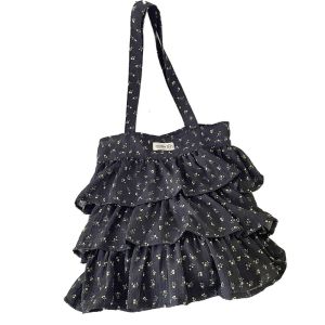 CRNGW Sweet Women Floral Skirt Bag Large Capacity Korea Style Ladies Pleated Shoulder Bags French Fashion Cake Skirt Tote Handbag For Summer