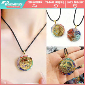 Reiki Healing Orgone Pendant Necklace Metatron Cube Orgonite Energy Pendant 7 Chakras Reiki Healing EMF Protection Crystal Necklace