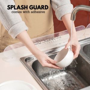 LOCAUPIN Silicone Sink Splash Guard Non Slip Adhesive Water Barrier Kitchen Countertop Partition Silicone Sink Splash Guard Self Adhesive Water Barrier Kitchen Counter Water Stopper No Drill Sink Baffle Condo Kitchen Accessory Kitchen Sink Dam