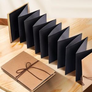 18 Pages Kraft Paper Scrapbook Accordion Album Expandable Double-sided for DIY Memory Book Gift