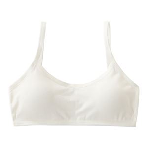 Kids Sports Bra Cotton Cotton Blend with Elastic Straps Plain Colors for Girls 7-14 Years Old